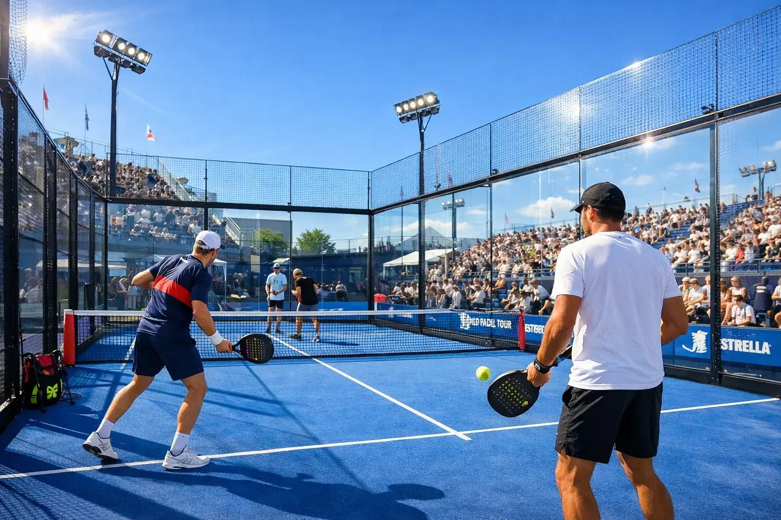 Pista de pádel outdoor con condiciones de juego al aire libre